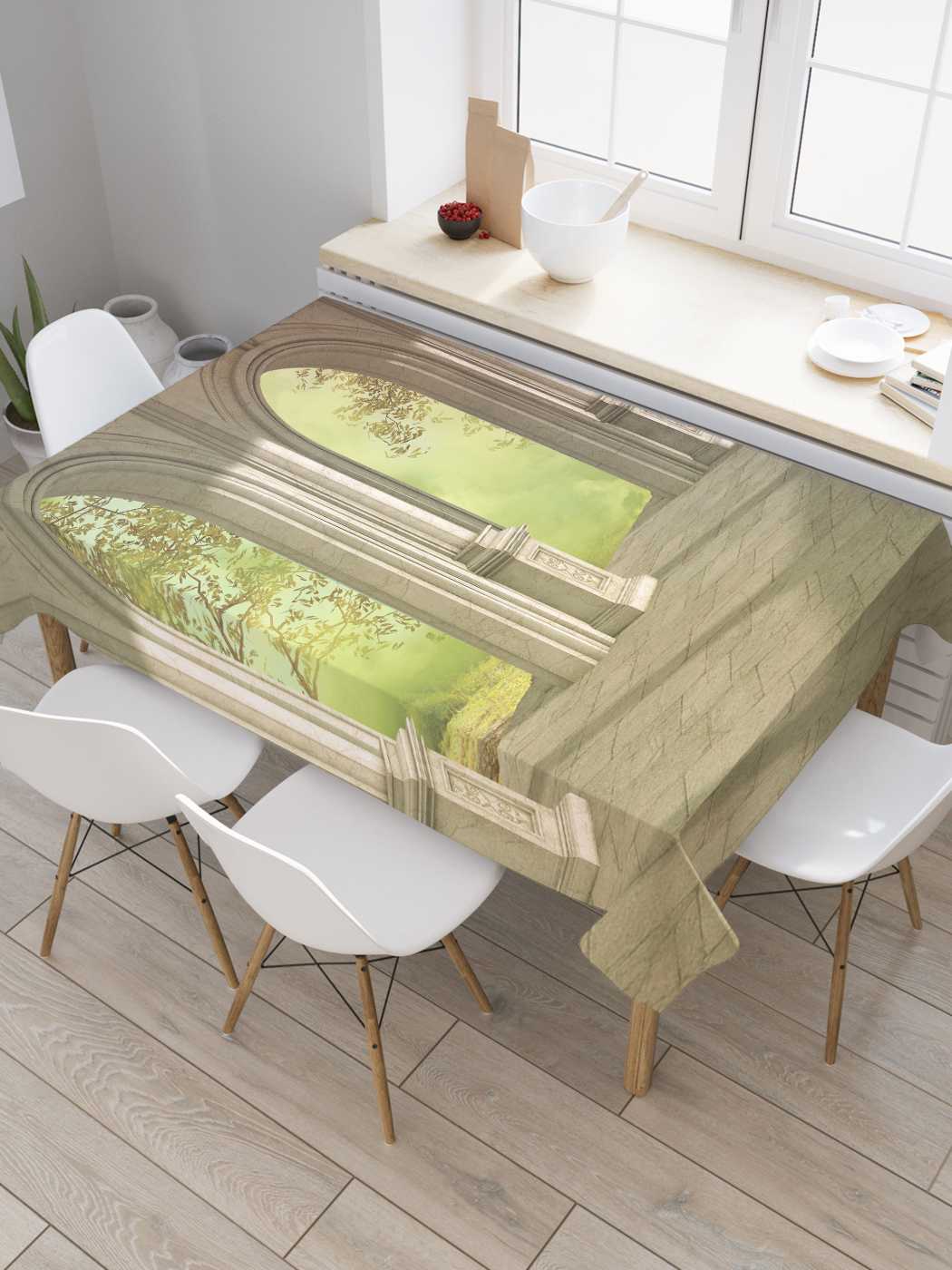 

Скатерть прямоугольная JoyArty "Античный стиль" из оксфорда, 180x145 см, Серый, Античный стиль