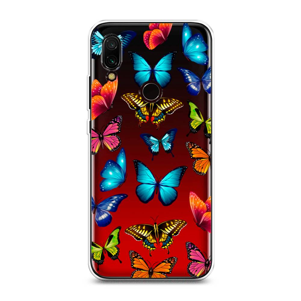фото Силиконовый чехол "разные бабочки" на xiaomi redmi 7 awog