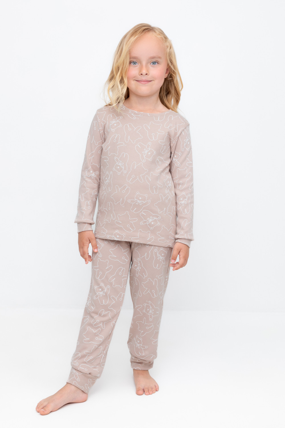 

Пижама детская CROCKID К 1044, бежевый, 128, 1 шт, К 1044