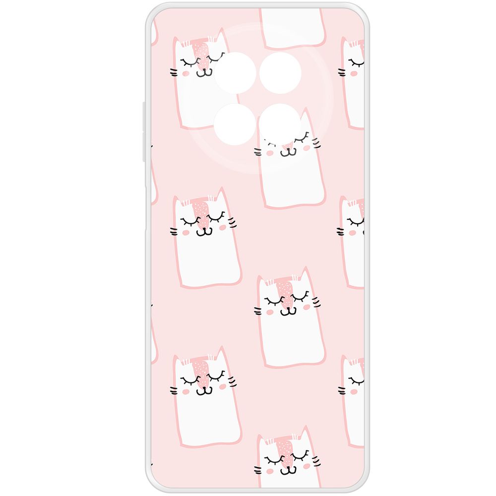 

Чехол-накладка Krutoff Clear Case Котики паттерн для Realme 12 5G, Прозрачный