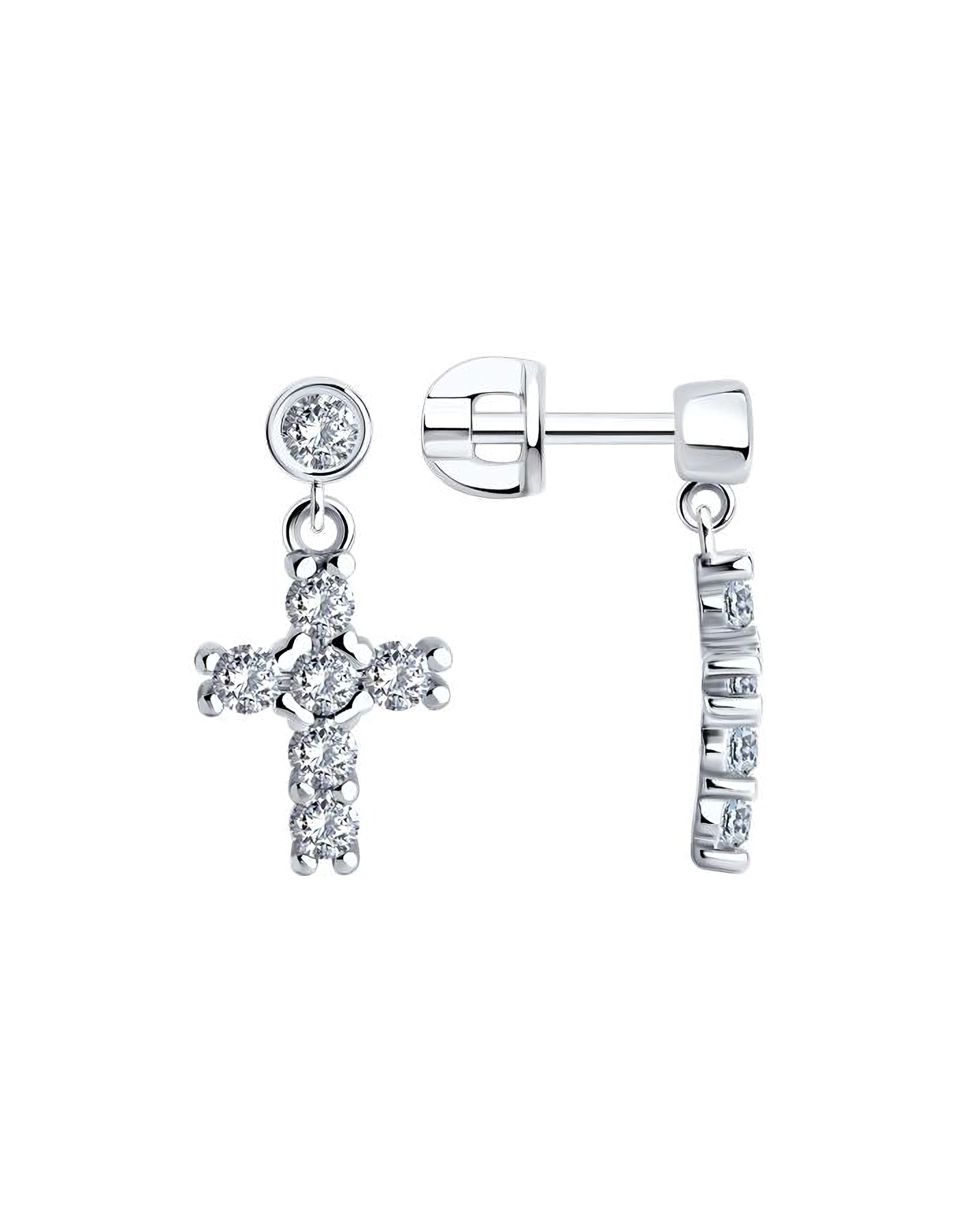 

Серьги подвески из серебра TEO MAORI 894026729, фианит, 894026729