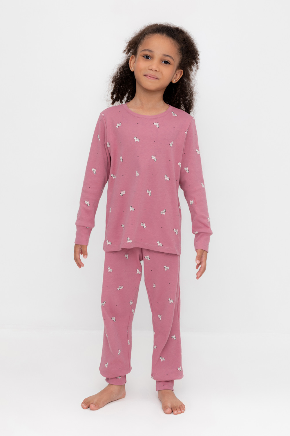 

Пижама детская CROCKID К 1044, розовый, 128, 1 шт., К 1044