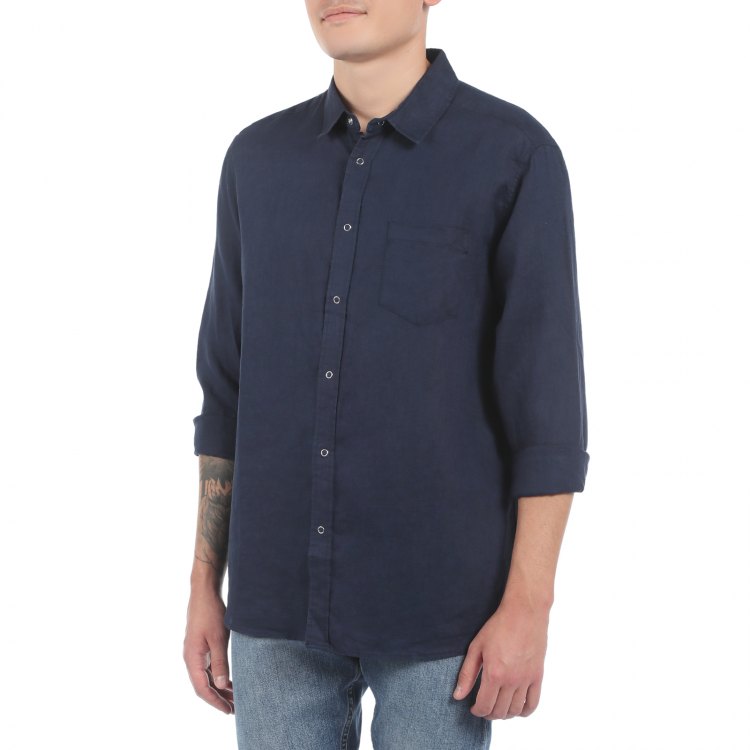 

Рубашка мужская Maison David SHIRT синяя XL, Синий, SHIRT