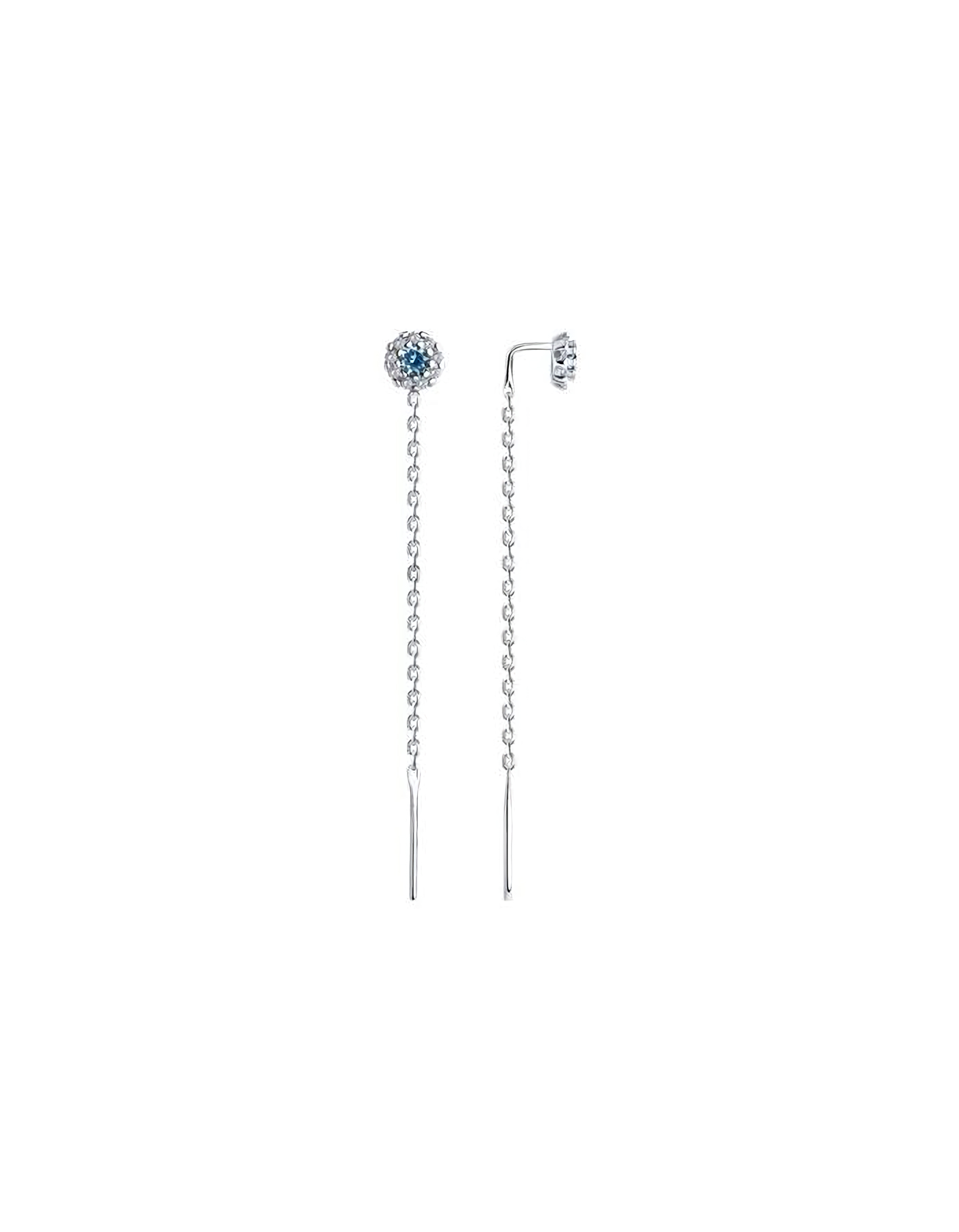 

Серьги продевки из серебра TEO MAORI 894026663, фианит, 894026663