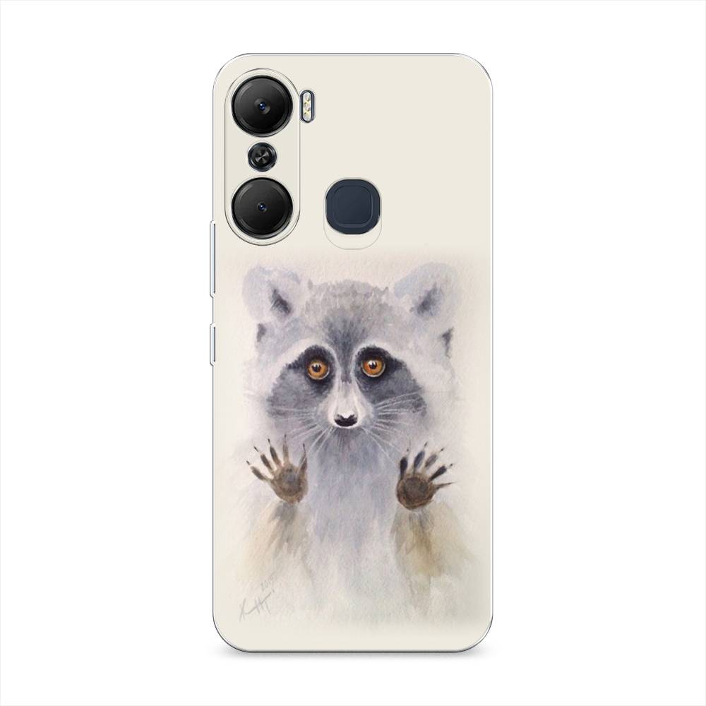 

Чехол для Infinix Hot 12 Pro "Енот за стеклом", Бежевый;серый, 3102450-4