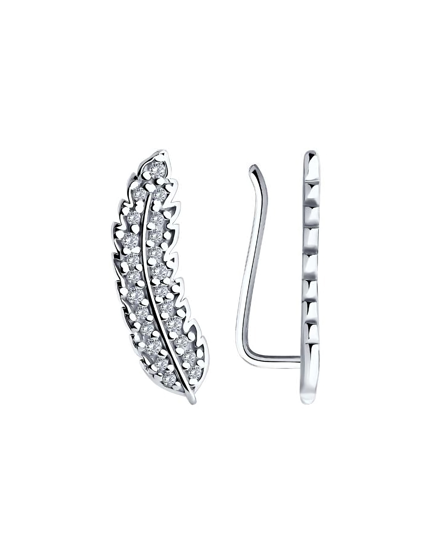 

Серьги клаймберы из серебра TEO MAORI 894026632, фианит, 894026632
