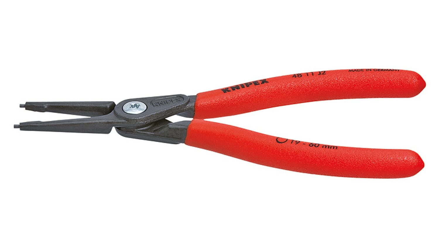 

Щипцы Knipex прецизионные для внутренних стопорных колец, прямые губки, 40-100 мм, KN-4811J3