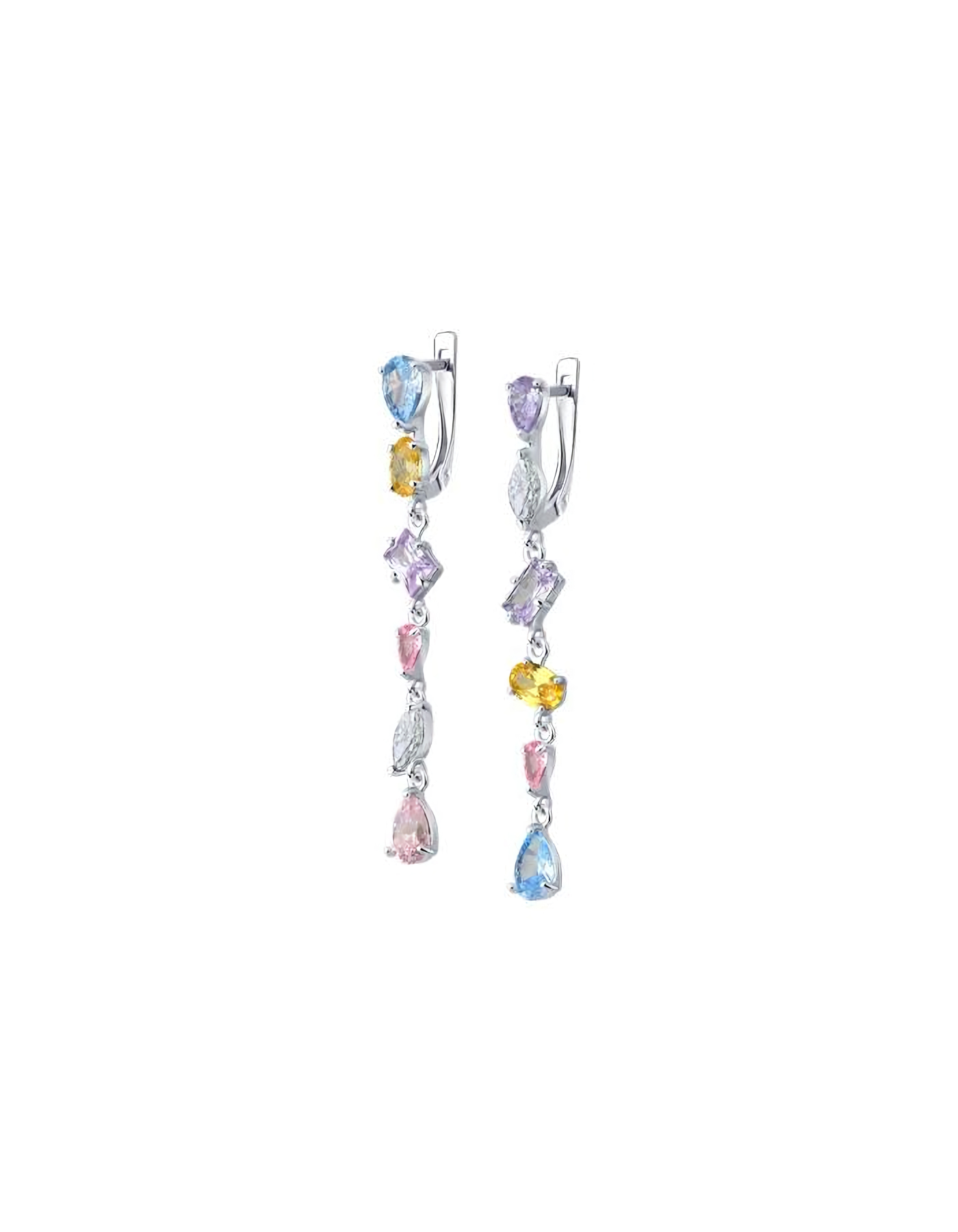 

Серьги подвески из серебра TEO MAORI 894026619, фианит, 894026619
