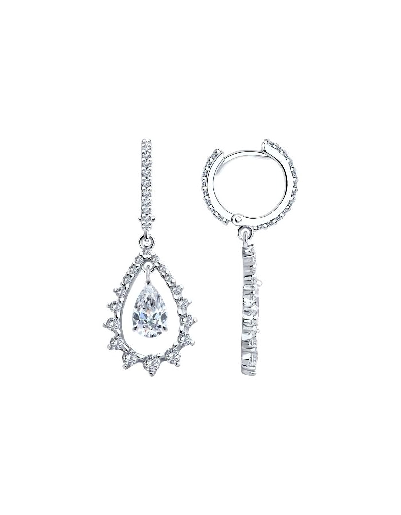 

Серьги подвески из серебра TEO MAORI 894026554, фианит, 894026554