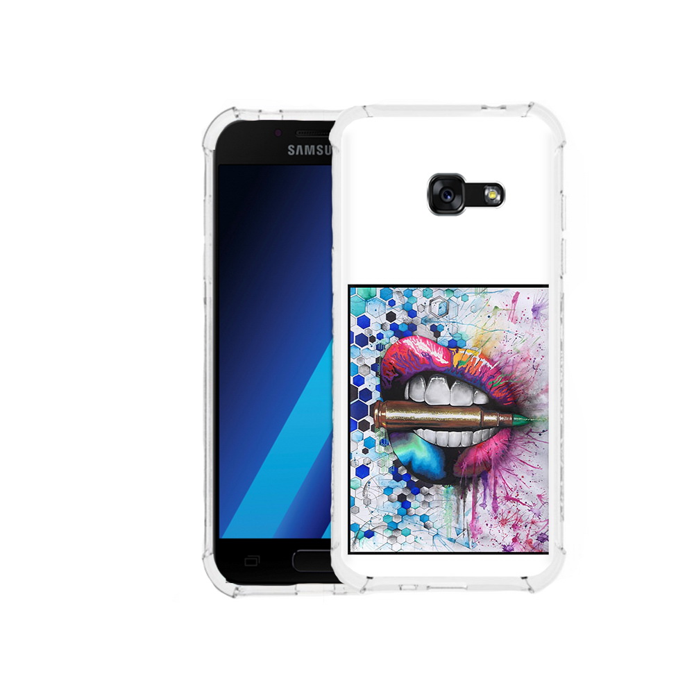 Чехол MyPads Tocco для Samsung Galaxy A7 (2017) разноцветные губы с пулей