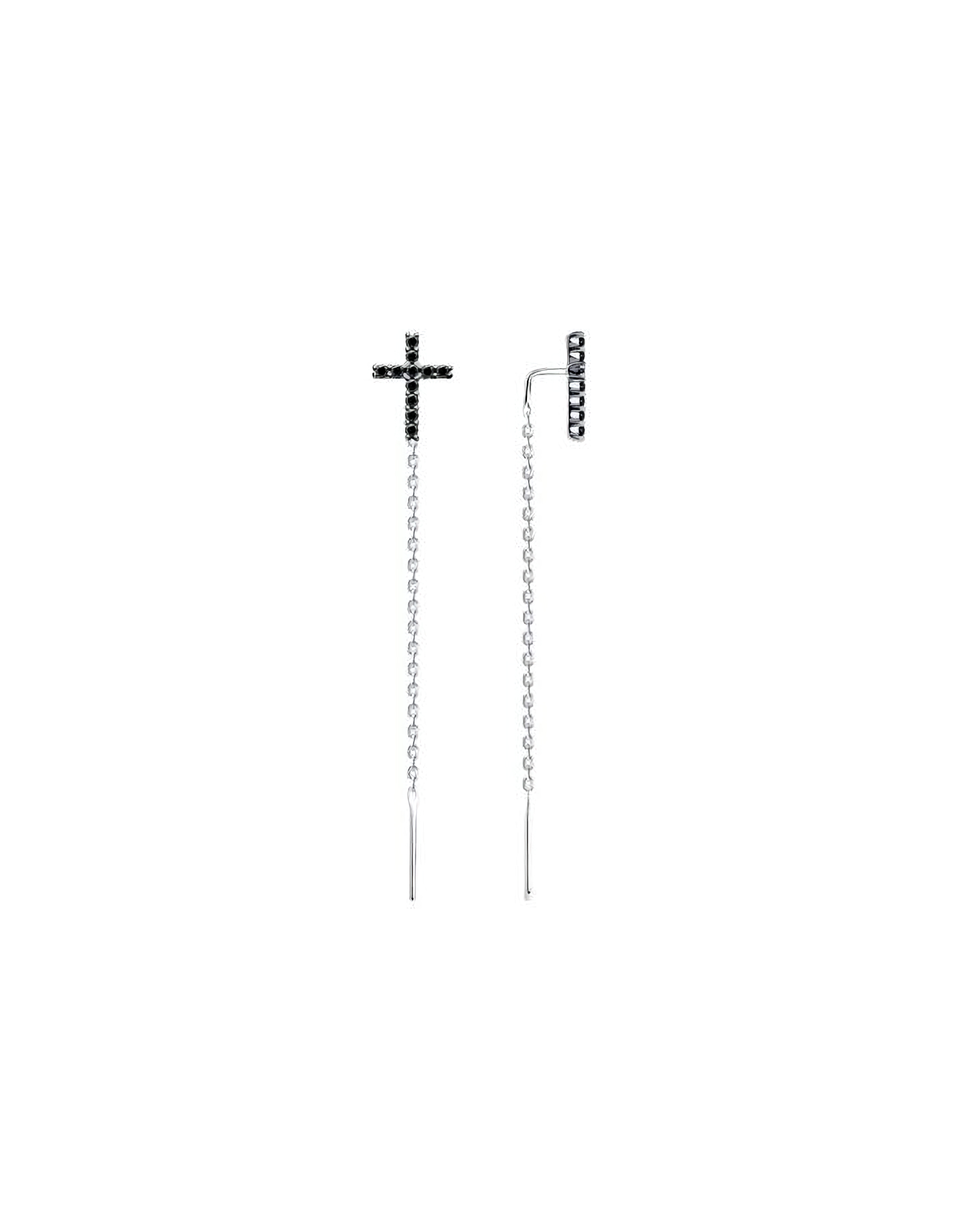 

Серьги продевки из серебра TEO MAORI 894026505, фианит, 894026505