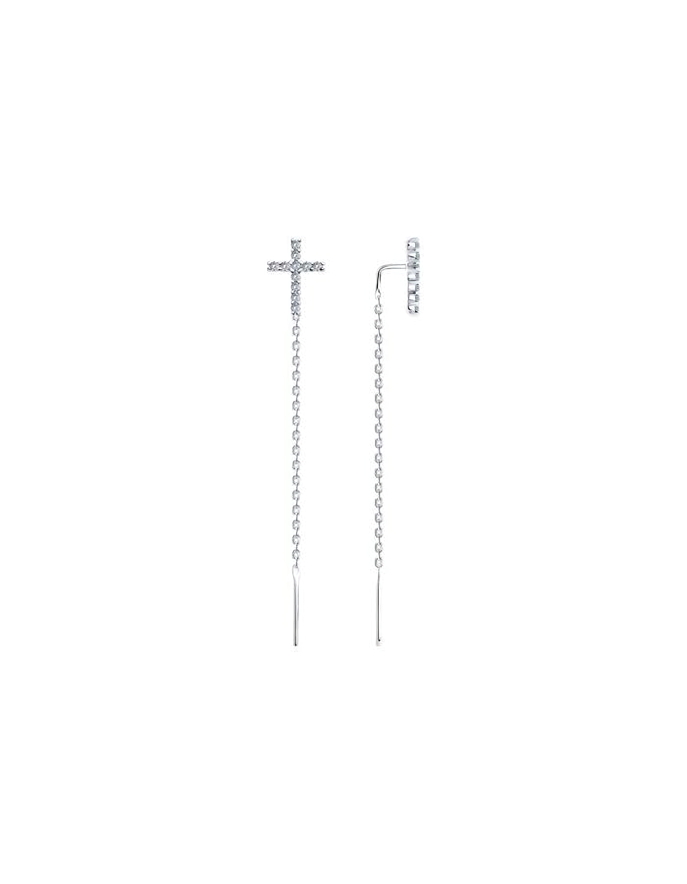 

Серьги продевки из серебра TEO MAORI 894026504, фианит, 894026504