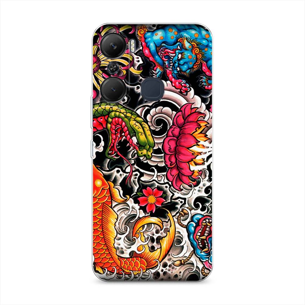 

Чехол для Infinix Hot 12 Pro "Японское искусство", Красный;оранжевый;голубой, 3102450-4