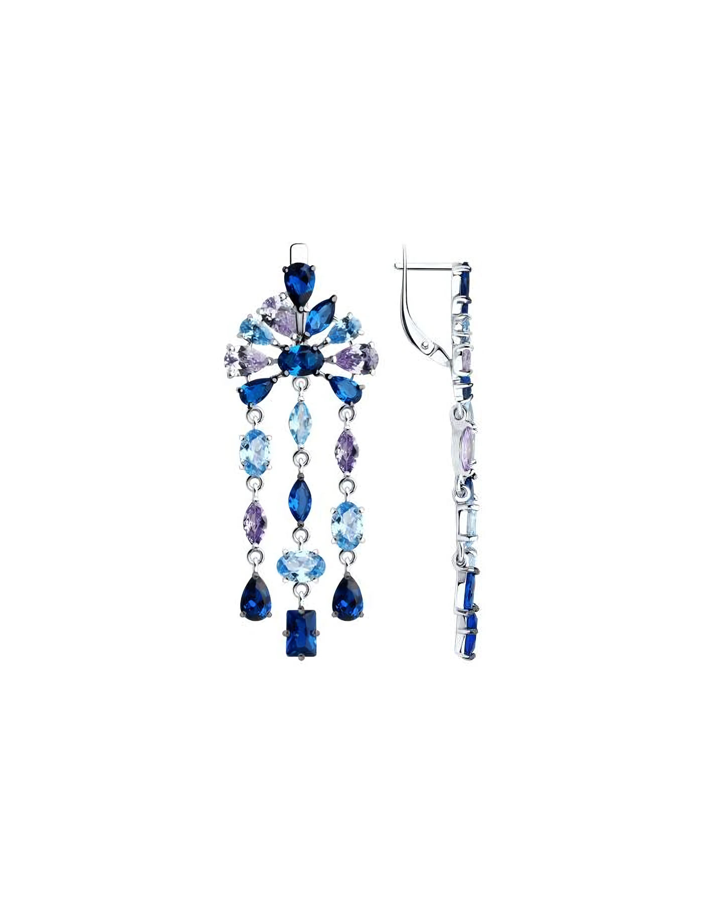 

Серьги подвески из серебра TEO MAORI 894026486, фианит, 894026486