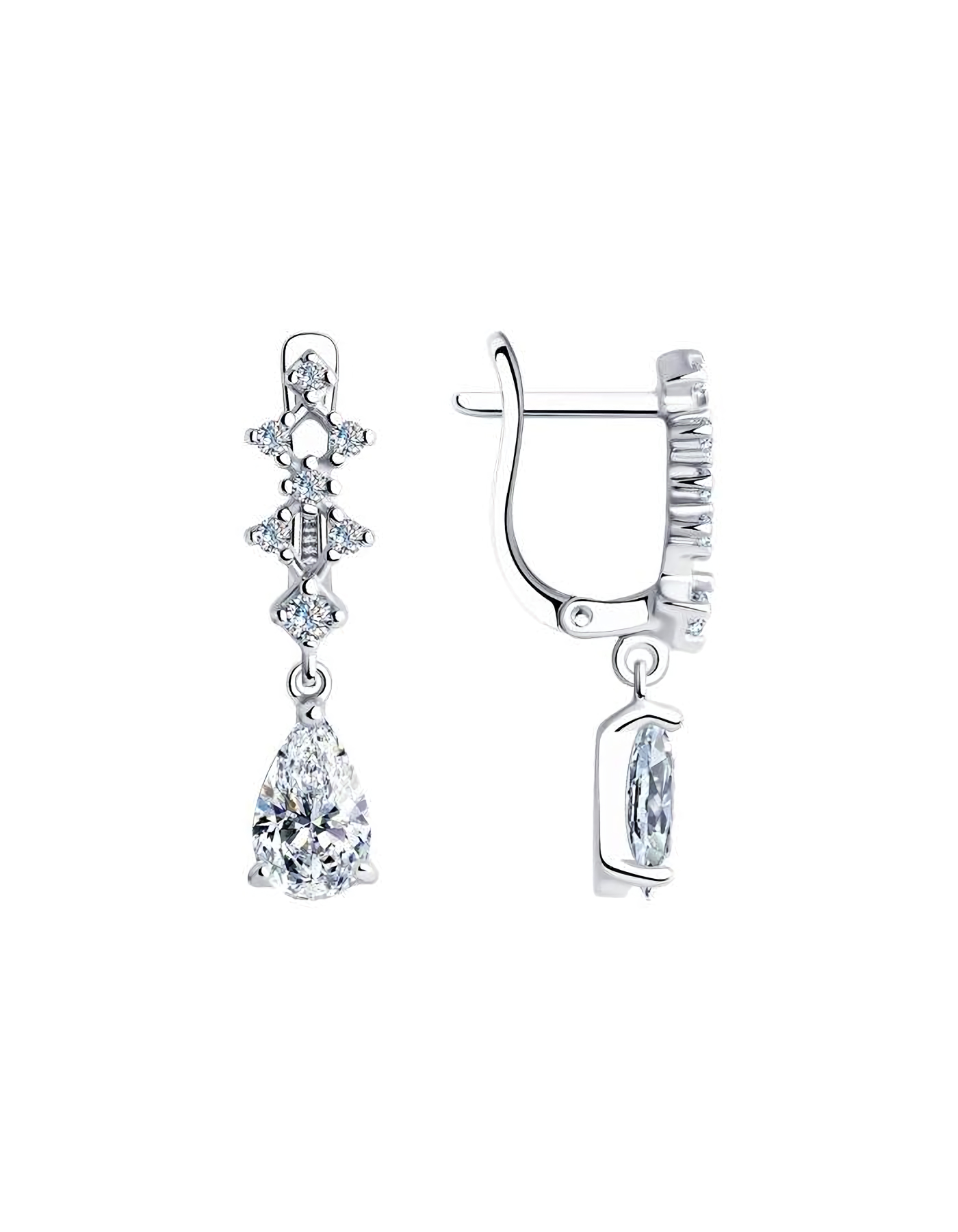 

Серьги подвески из серебра TEO MAORI 894026485, фианит, 894026485