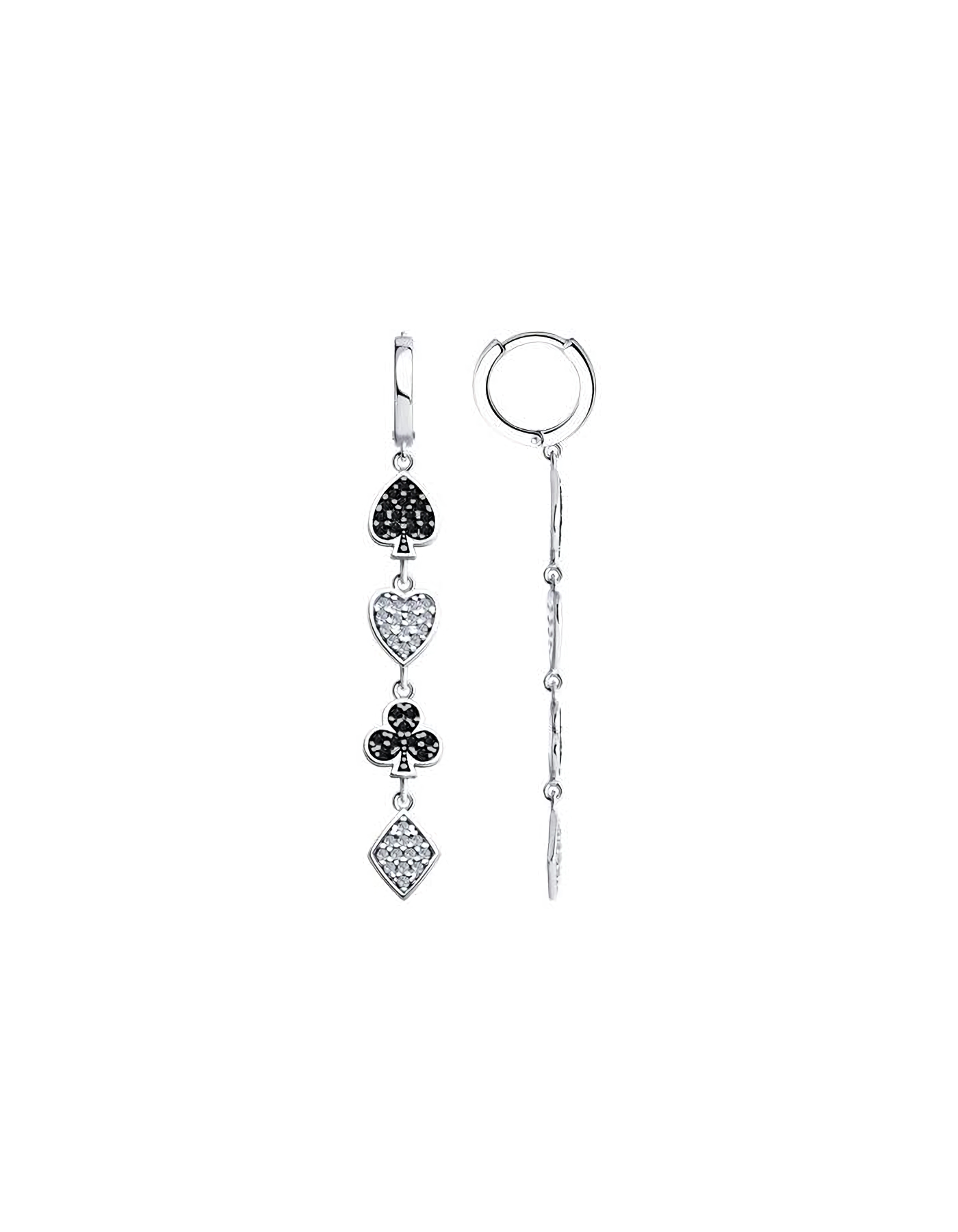 

Серьги подвески из серебра TEO MAORI 894026469, фианит, 894026469