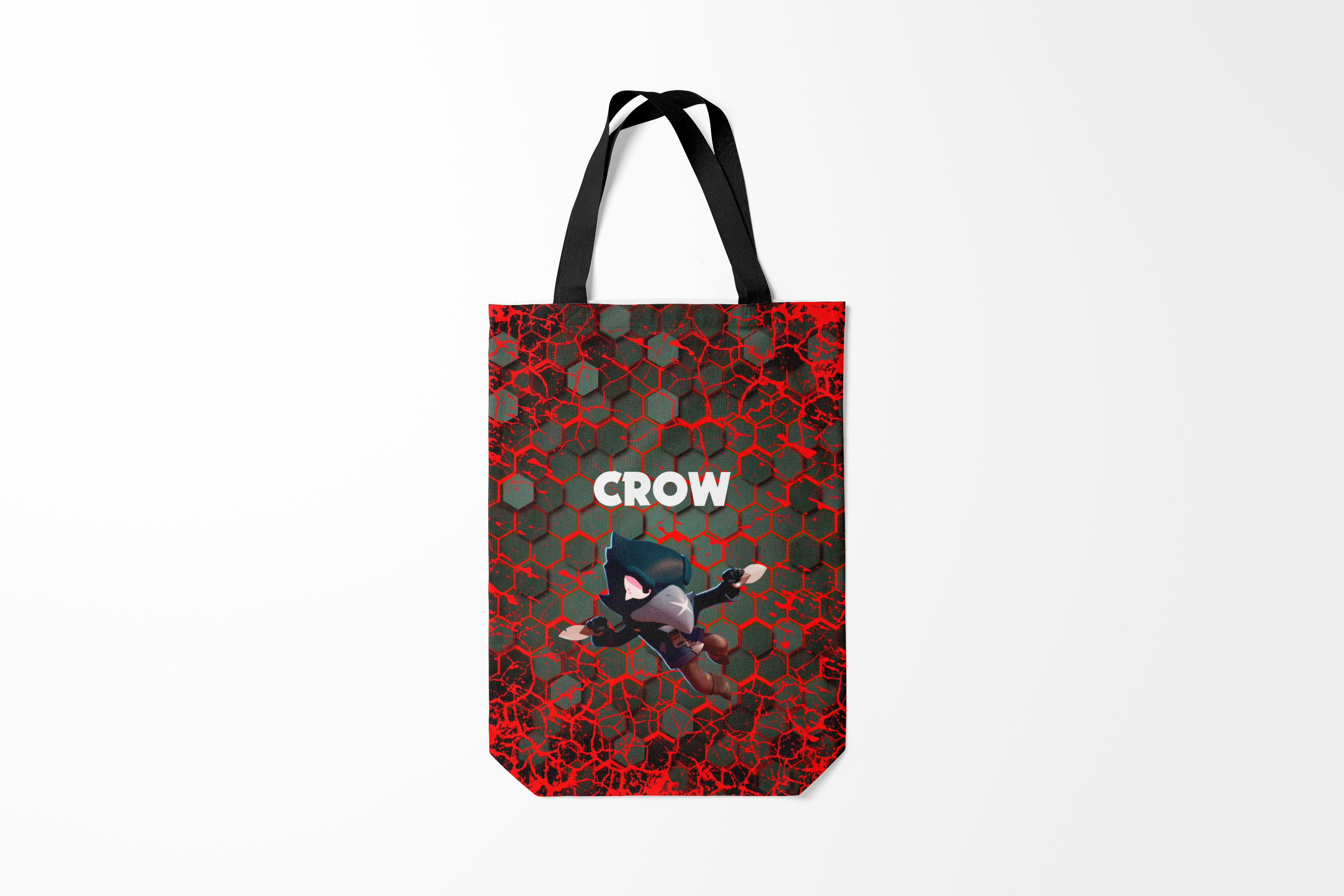 

Сумка шoппер унисекс Burnettie Brawl Stars CROW ВОРОН, черный; красный, Brawl Stars CROW ВОРОН