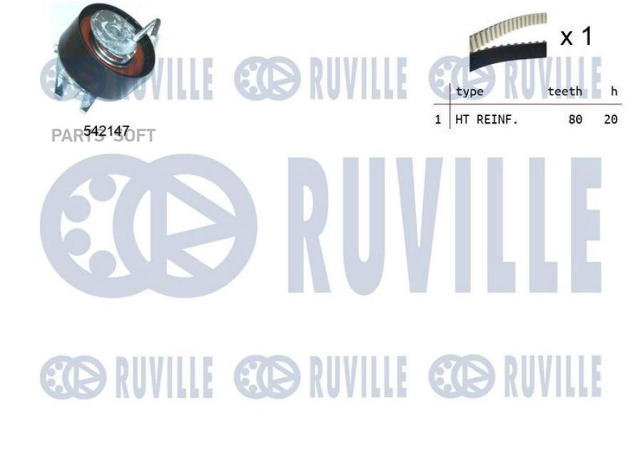 

Комплект Грм Land Rover/Jaguar 3.0D 2009 => (Ролик+Ремень 80X20) Ruville арт. 550388