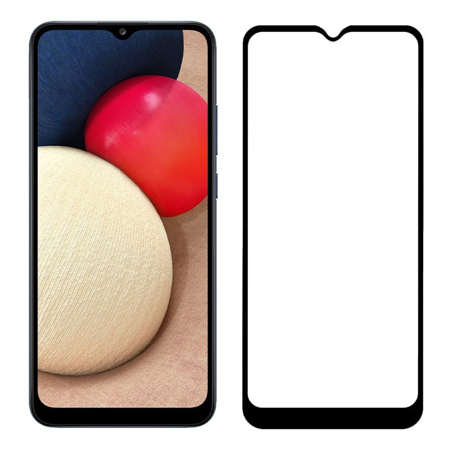 

Стекло защитное Krutoff с полной проклейкой для Samsung Galaxy A02s черное