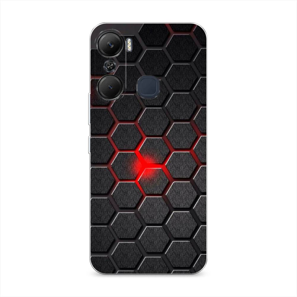 

Чехол для Infinix Hot 12 Pro "Соты красные", Красный;черный;серый, 3102450-3