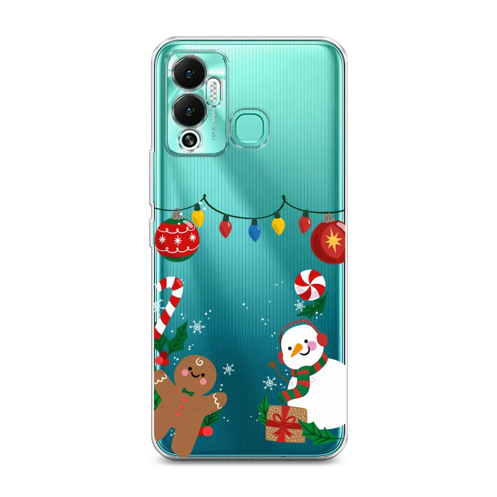 

Чехол для Infinix Hot 12 Play "Новогоднее настроение", Коричневый;красный;зеленый, 3101750-5