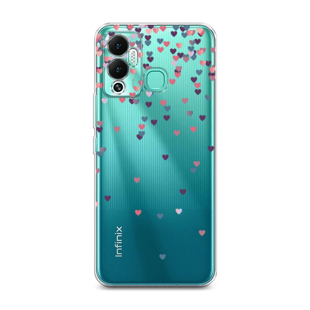 

Чехол на Infinix Hot 12 Play "Посыпка сердечки", Розовый;фиолетовый, 3101750-3