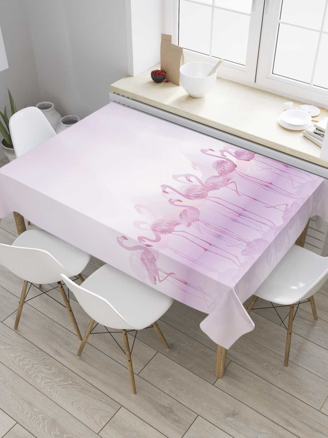 

Скатерть прямоугольная JoyArty "Фламинго в тумане" из оксфорда, 180x145 см, Розовый, Фламинго в тумане