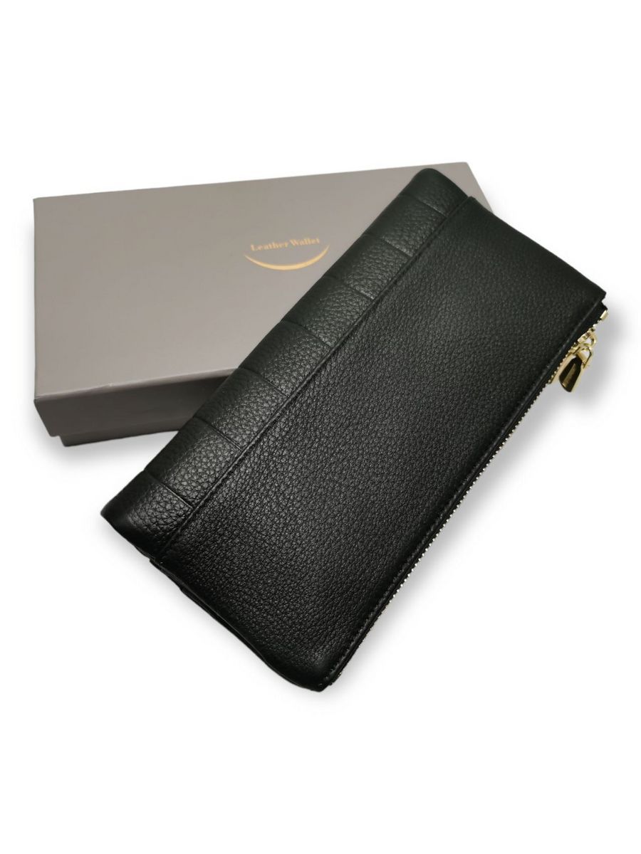 Кошелек женский Leather Wallet 6093 черный