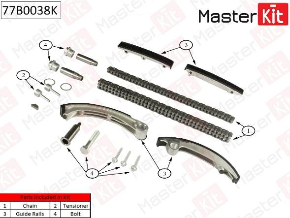 

Комплект Цепи Грм Opel Vectra 2.0Di-2.2Dti Y22dtr 96-05 (Без Звездочек) MasterKit 77B0038K
