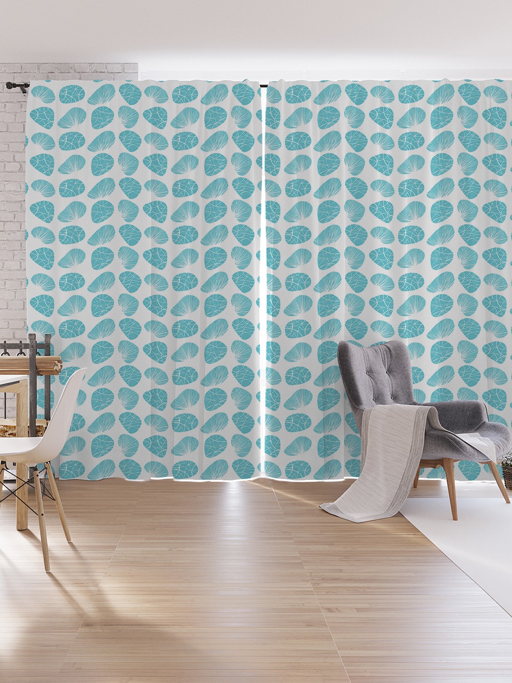 

Шторы под лён JoyArty "Ракушечная абстракция", серия Oxford DeLux, 340х265 см, Ракушечная абстракция