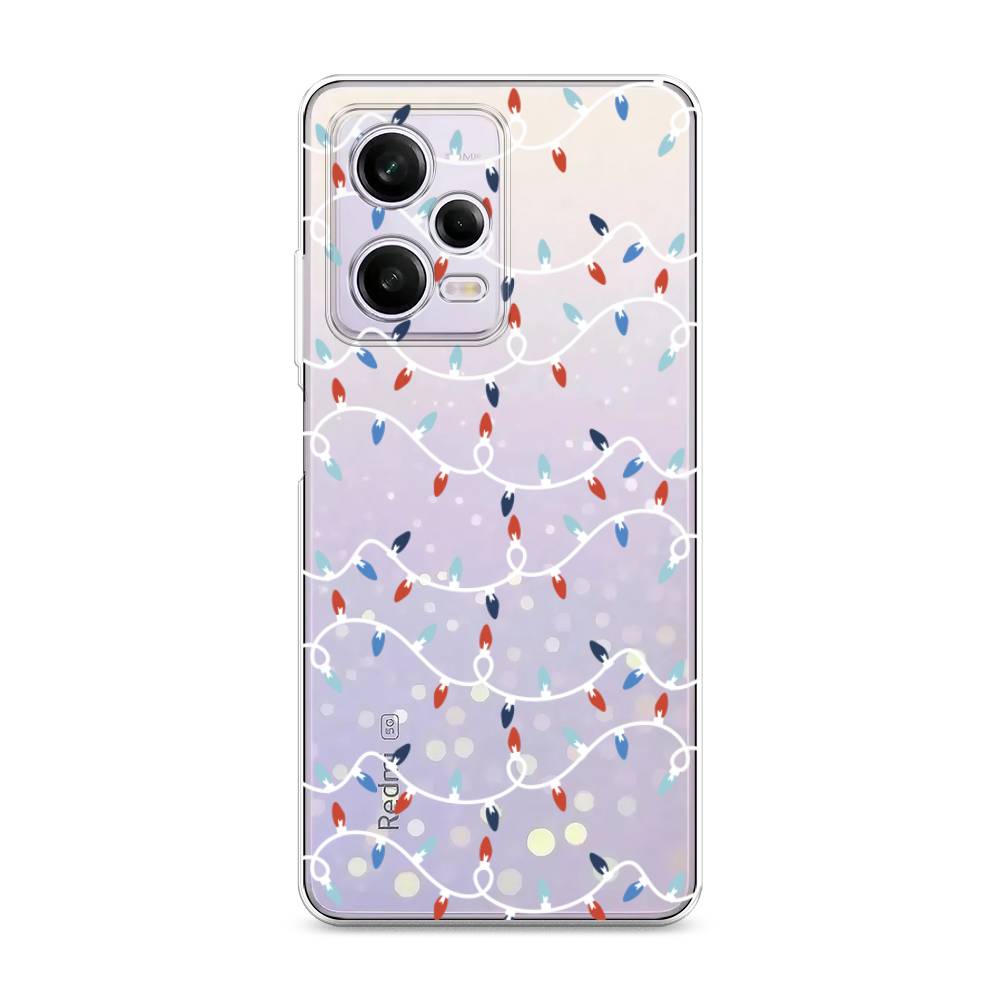 

Чехол на Xiaomi Redmi Note 12 Pro "Разноцветная гирлянда", Белый;красный;синий, 317050-5