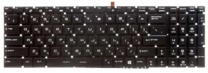 

Клавиатура для MSI GS65 GS65VR c подсветкой ENG p/n: P-190107-2, 4H-NEV03.021