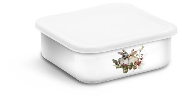 

Лоток для хранения продуктов Hitt Holiday Рождественский заяц с пластиковой крышкой 2,5 л, Белый