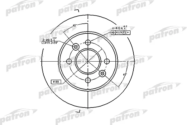 

Тормозной диск PATRON комплект 1 шт. PBD1030