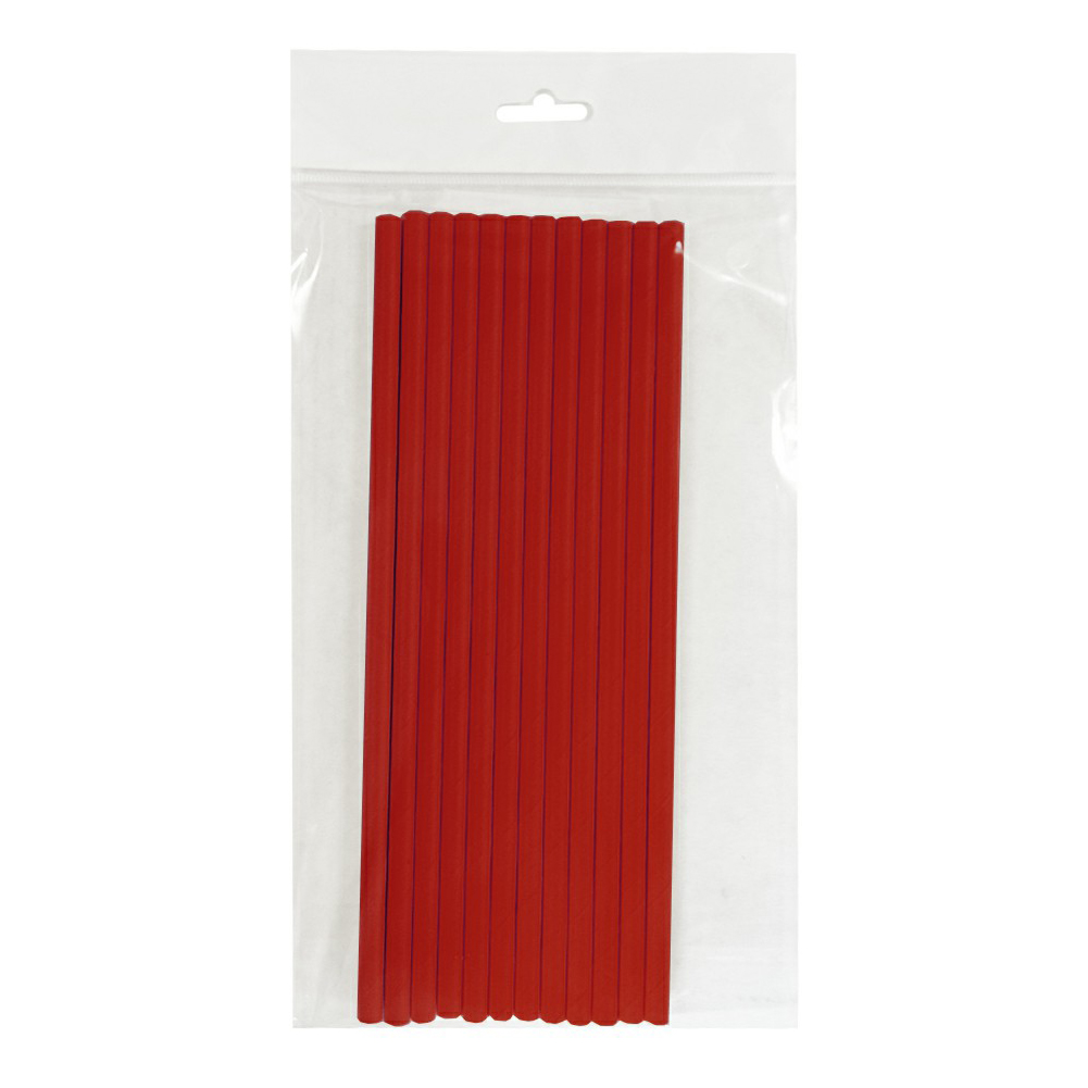 

Трубочки для напитков Новый Год одноразовые бумажные 195 мм 12 шт красные, Красный