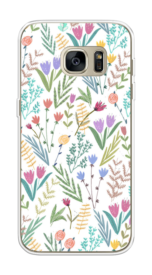 

Чехол Awog на Samsung Galaxy S7 "Полевые цветы рисунок", Белый;зеленый, 24550-8