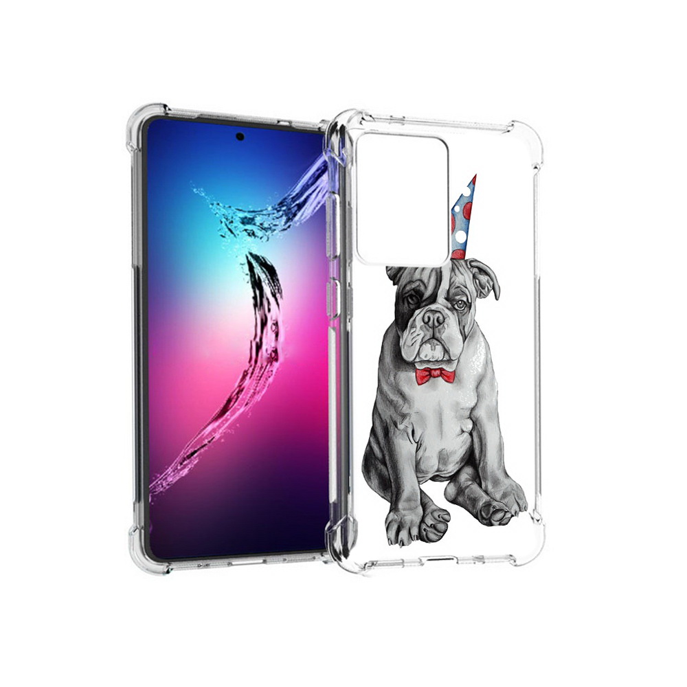 

Чехол MyPads Tocco для Samsung Galaxy S20+ праздничный щенок (PT141343.495.554), Прозрачный, Tocco
