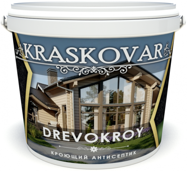 фото Антисептик кроющий kraskovar drevokroy ral 7047 2л