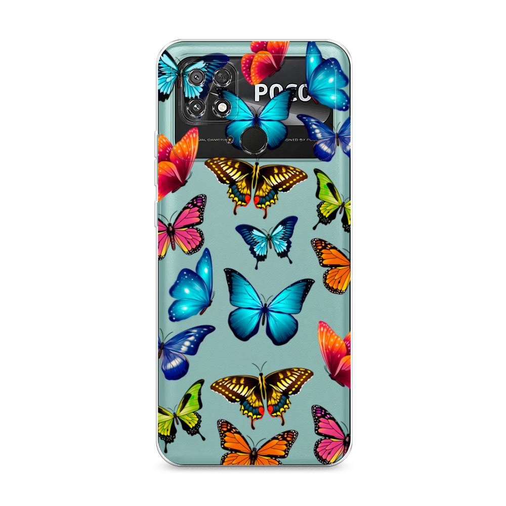 

Силиконовый чехол "Разные бабочки" на Xiaomi Poco C40, Разные бабочки