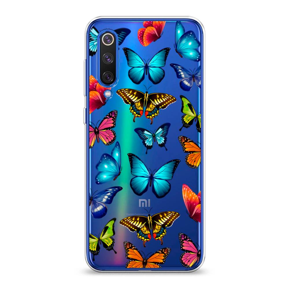 фото Силиконовый чехол "разные бабочки" на xiaomi mi9 se awog