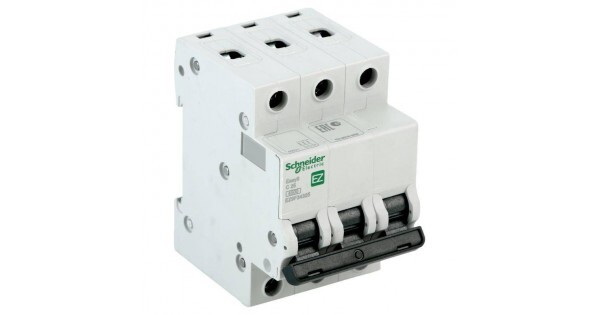 

Выключатель автоматический модульный Schneider Electric Easy9, трехполюсный, 25А С 4.5кА