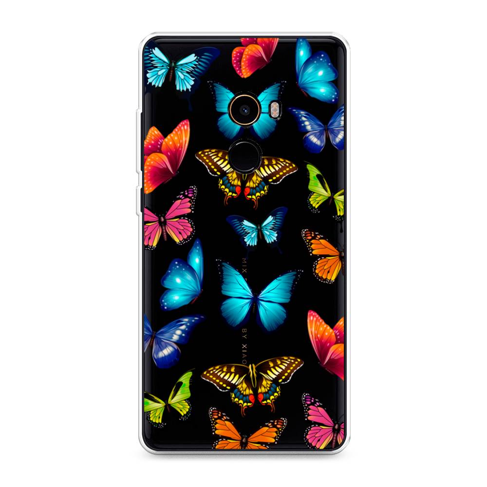 фото Силиконовый чехол "разные бабочки" на xiaomi mi mix 2 awog