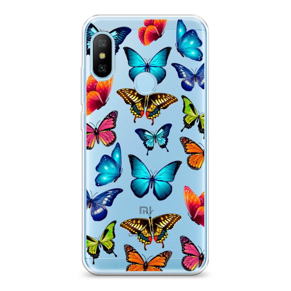 фото Силиконовый чехол "разные бабочки" на xiaomi mi a2 lite awog