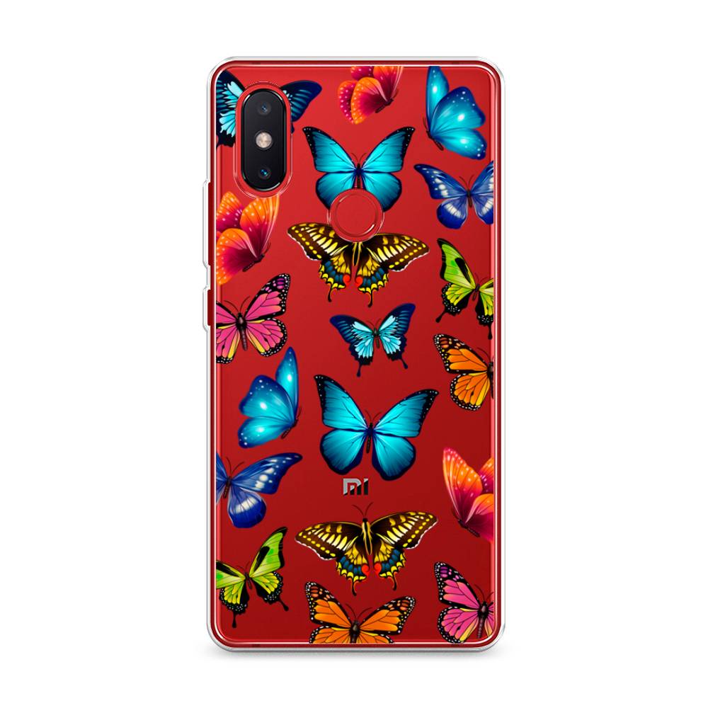 фото Силиконовый чехол "разные бабочки" на xiaomi mi 8 se awog