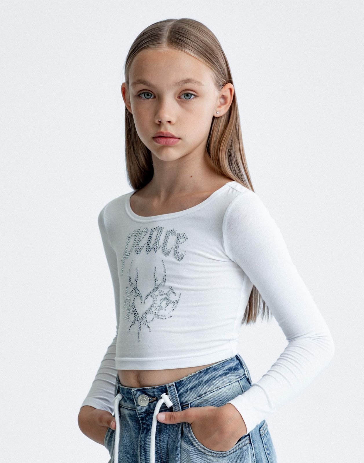 

Лонгслив для девочки Gloria Jeans GKT025046 белый 12-14л/164, GKT025046