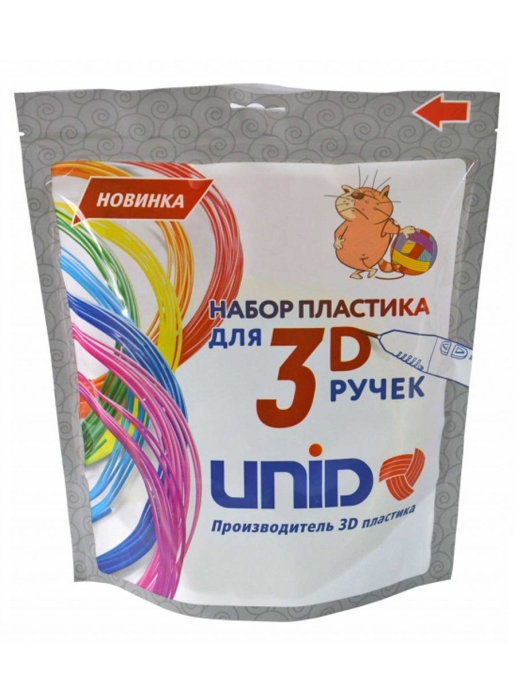 Набор пластика Unid для 3D ручек: ABS-MIX7 по 10 м. 7 цветов