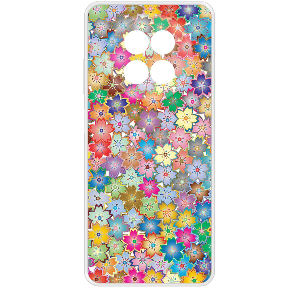 

Чехол-накладка Krutoff Clear Case Цветочный паттерн 4 для Realme 12 5G, Прозрачный