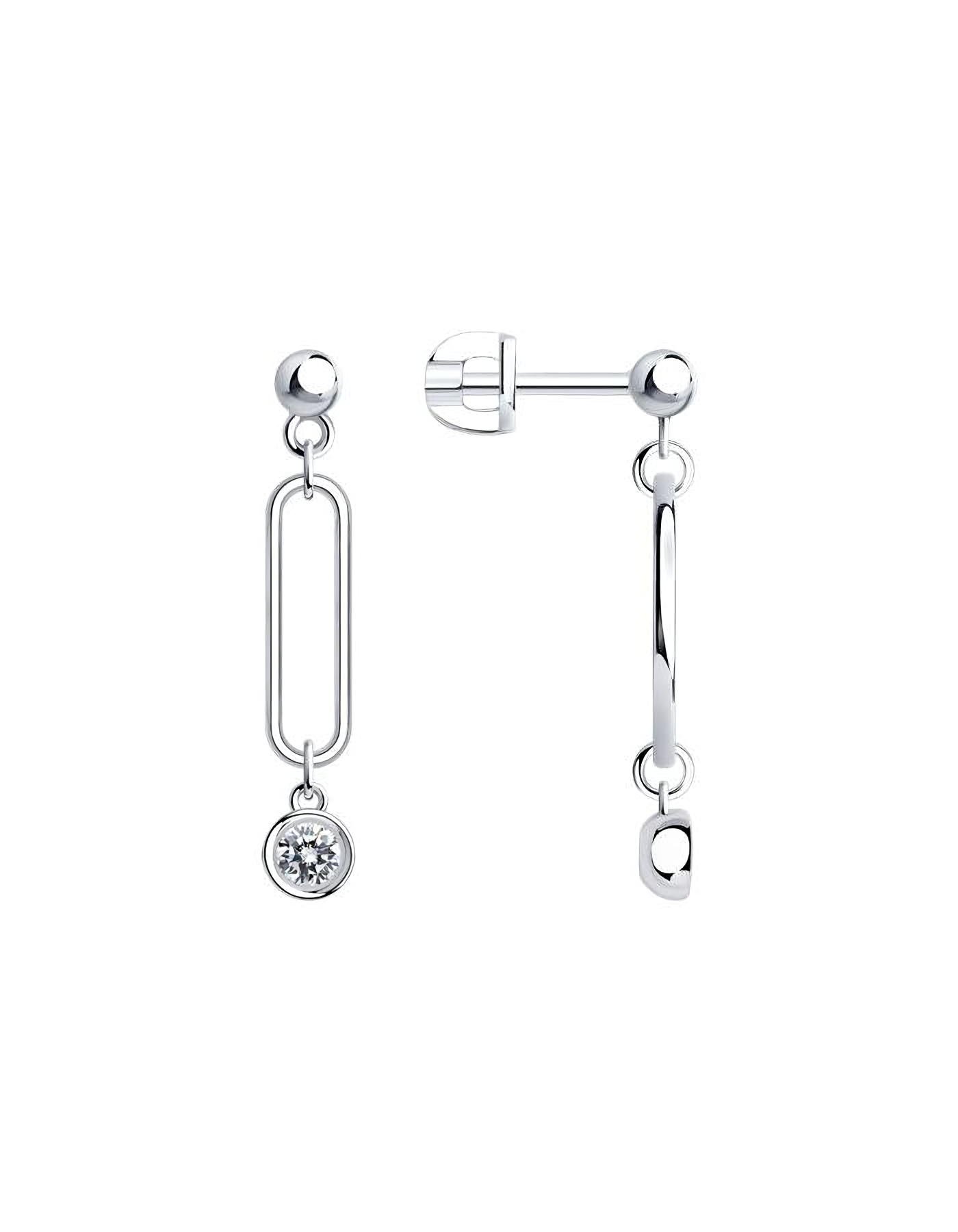 

Серьги подвески из серебра TEO MAORI 894026040, фианит, 894026040