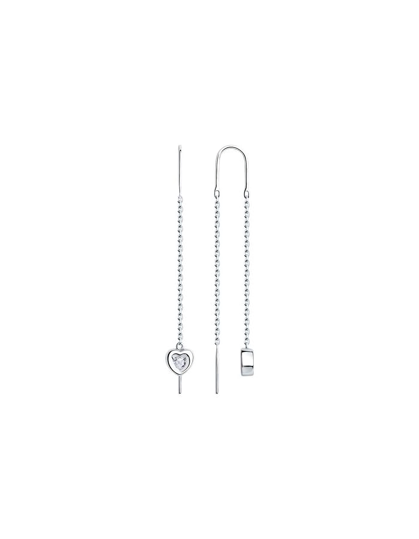 

Серьги продевки из серебра TEO MAORI 894026029, фианит, 894026029