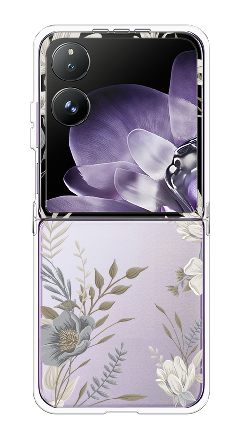 

Чехол на Xiaomi Mix Flip "Цветы сепия", Серый;прозрачный;зеленый;белый, 323150-1